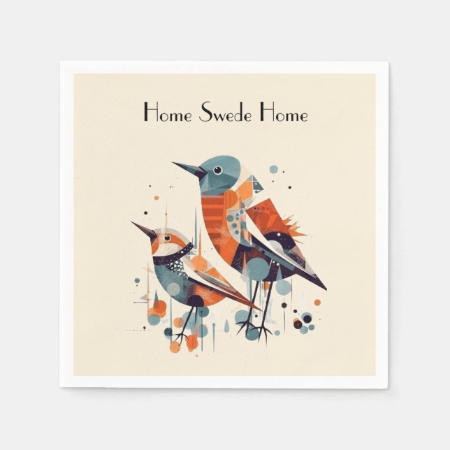 Scandi Aviary Duet, anpassad Pappersservett (Framsidan)