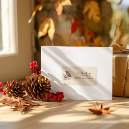 Scandi Aviary Duet, anpassningsbar Adressetikett