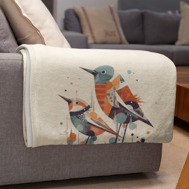 Scandi Aviary Duet, anpassningsbar Fleecefilt (Skapare uppladdad)