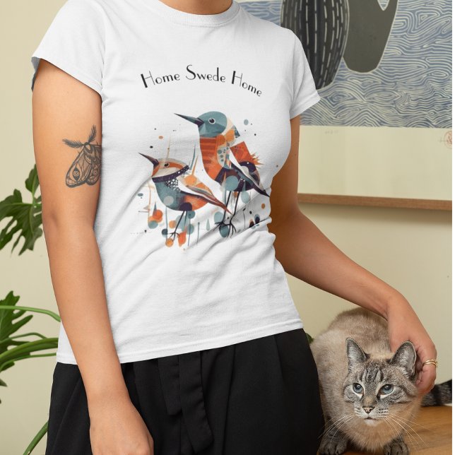Scandi Aviary Duet, anpassningsbar T Shirt (Skapare uppladdad)
