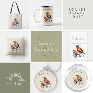 Scandi Aviary Duet, specialdesignad Självfärgande Stämpel