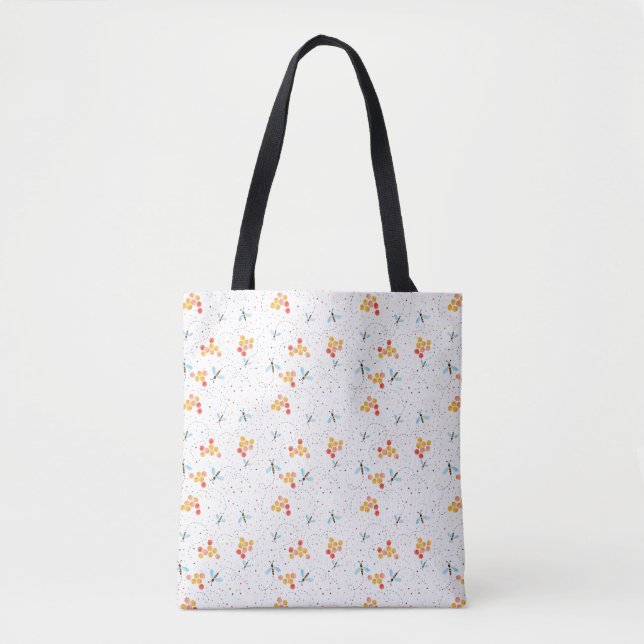 Scandi Bee Mönster Tote Bag Tygkasse (Framsida)