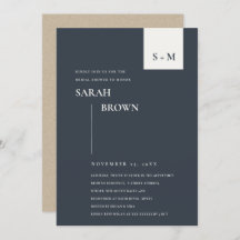 SCANDI BLACK WHITE MONOGRAM MÖHIPPA INBJUDAN