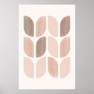 Scandi blommigt art. Geometric Löv eller Flowers Poster