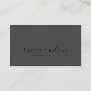 SCANDI CLEAN BLACK MINIMAL BRÖLLOP TACK VISITKORT