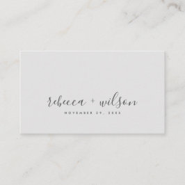 SCANDI CLEAN LIGHT GRÅTT MINIMAL BRÖLLOP TACK VISITKORT