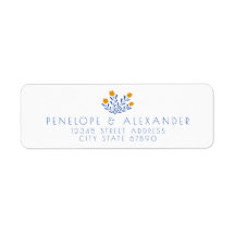 Scandi Folk Flowers i Blue Gult Returadress