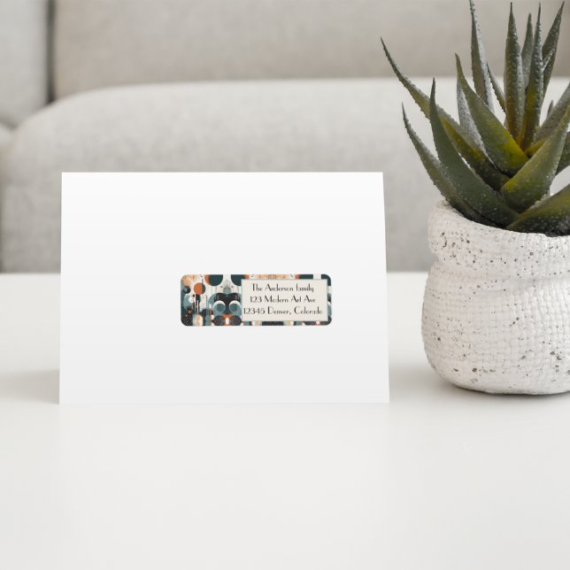 Scandi Groove, anpassningsbar Returadress Etikett (Skapare uppladdad)