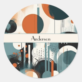 Scandi Groove, anpassningsbar Runt Klistermärke