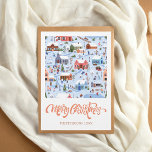 Scandi-julbyn - ej fotot - Mysigt pastel Julkort<br><div class="desc">säsongens magi med vårt Whimsical jul Village Non-Photo jul Card - ett charmerande uttryck för nordisk värme och den mysiga andan hos den skandinaviska Hygge. Det är glädjande att detta kort är så enkelt och bekvämt att det fångar kärnan av vintern i mjuk pastel färg, främst ljusblått. På kortets framsida...</div>