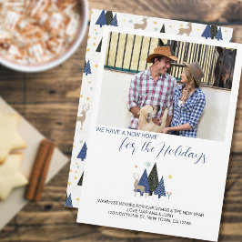 Scandi Julgran liggande foto Nytt adress Julkort