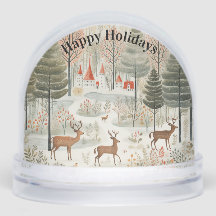 Scandi Reindeers Forest Snow Scene