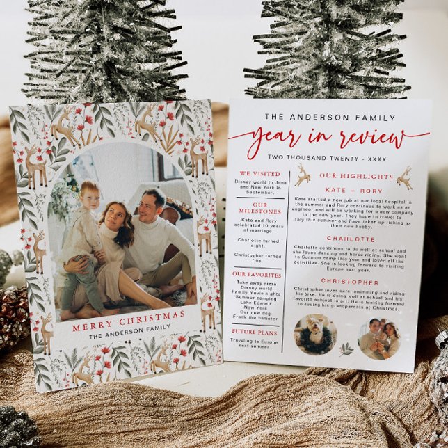 Scandi Year in Review Card Family Photo Collage Julkort (Skapare uppladdad)