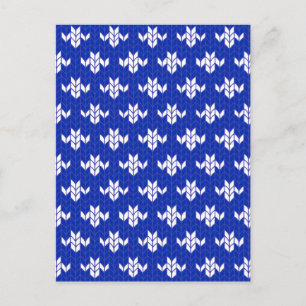 SCANDIA BLÅ STICKAD Postcard / Vertikal Vykort