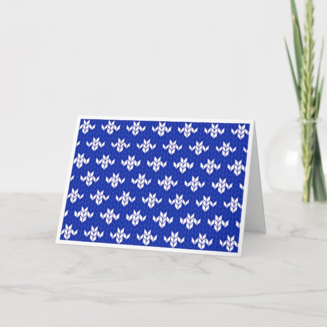 SCANDIA BLUE STICKA-hälsningskort/Vågrät Kort (Framsida)