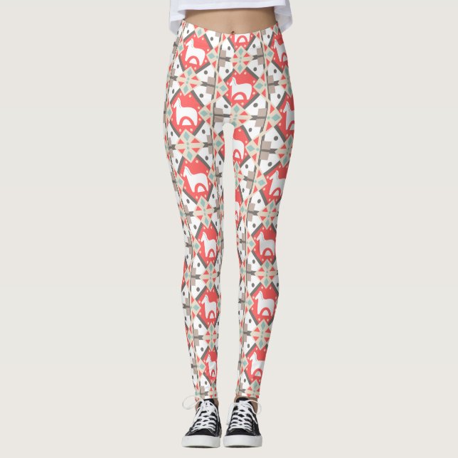 Scandia Horse Tiles Leggings (Framsida)