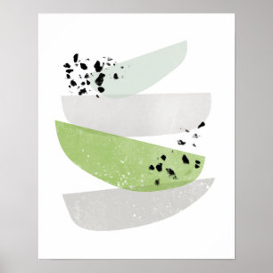 scandinavian abstrakt grönskaaffischtryck poster