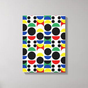 Scandinavian Bauhaus Mid-Century Mönster Canvastryck