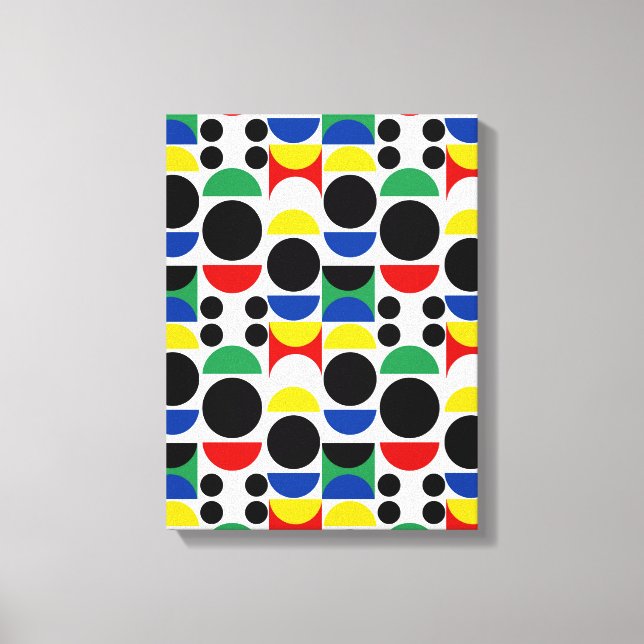 Scandinavian Bauhaus Mid-Century Mönster Canvastryck (Framsida)