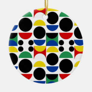Scandinavian Bauhaus Mid-Century Mönster Julgransprydnad Keramik