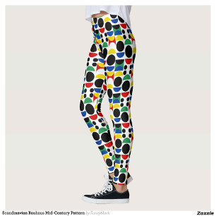 Scandinavian Bauhaus Mid-Century Mönster Leggings