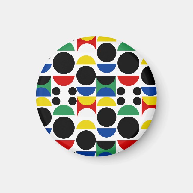 Scandinavian Bauhaus Mid-Century Mönster Magnet (Framsidan)