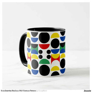 Scandinavian Bauhaus Mid-Century Mönster Mugg