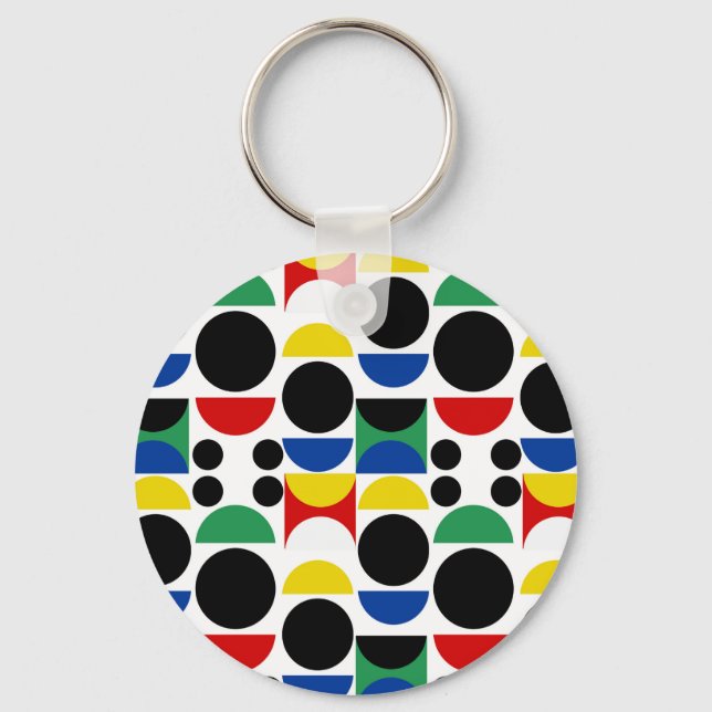 Scandinavian Bauhaus Mid-Century Mönster Nyckelring (Framsida)