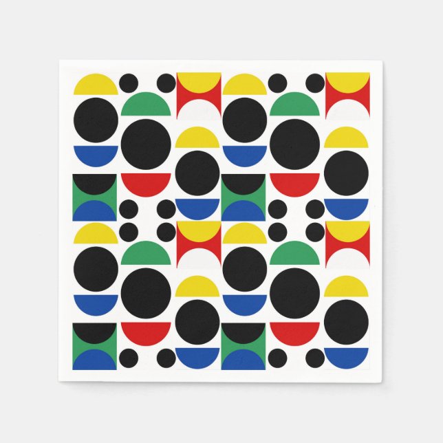 Scandinavian Bauhaus Mid-Century Mönster Pappersservett (Framsidan)
