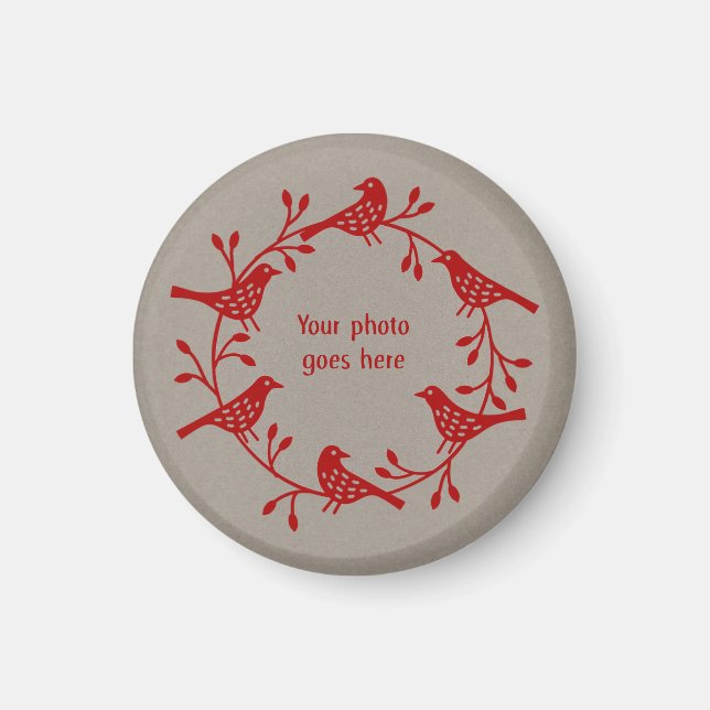 Scandinavian Bird Photo Magnet (Framsidan)