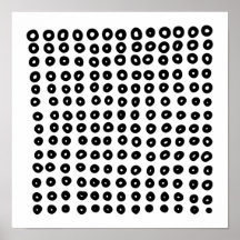 Scandinavian Black White Abstrakt Circle Rows Art