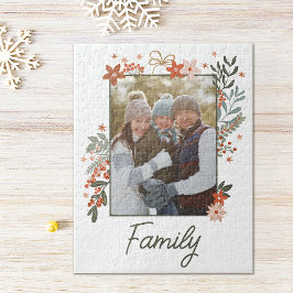 Scandinavian Blommigt Family Helgdag Photo Pussel
