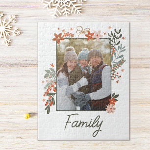 Scandinavian Blommigt Family Helgdag Photo Pussel
