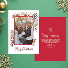 Scandinavian Blommigt Photo Helgdag Card Inbjudningar