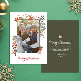 Scandinavian Blommigt Photo Helgdag Card Inbjudningar