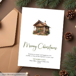 Scandinavian Botanical Cozy Christmas Greeting Julkort