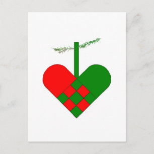 Scandinavian Christmas Hearts Helg Vykort