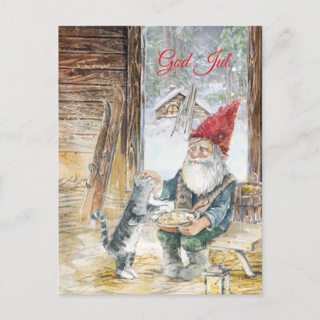 Scandinavian  Christmas Helg Vykort (Framsida)