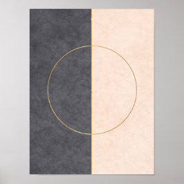 Scandinavian Circle Line Wall Art – Neutral Print Poster