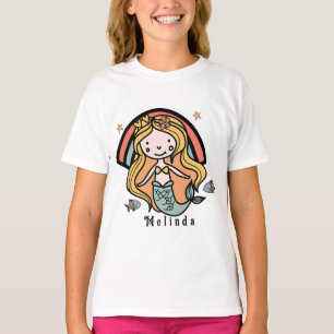 Scandinavian Cute Sjöjungfru Personlig Girl T Shirt