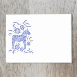 Scandinavian Dala Horse Blue Post-it Block