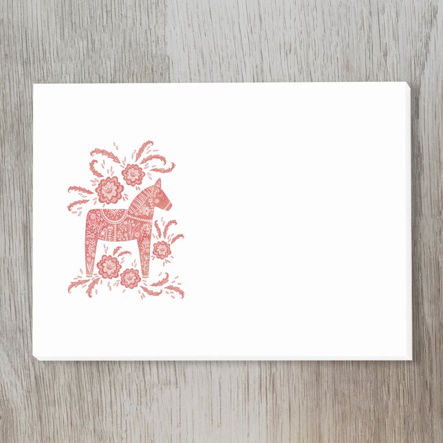 Scandinavian Dala Horse Post-it Block (Skapare uppladdad)