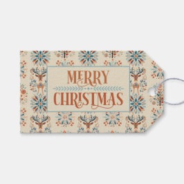 Scandinavian Deer Holiday Presentetikett