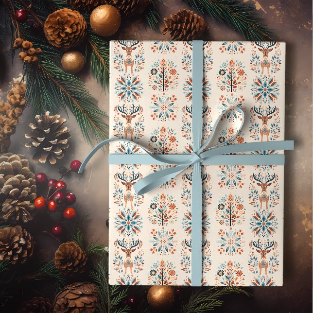 Scandinavian Deer Holiday Presentpapper (Skapare uppladdad)