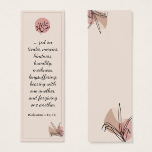 Scandinavian Elegant Blommigt Bible Verse Bookmark Litet Visitkort