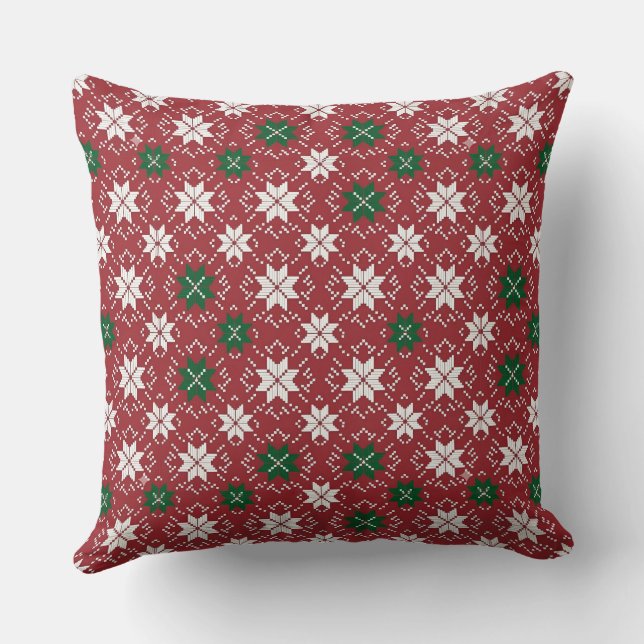Scandinavian Fair Isle Christmas Edition 1 Kudde (Baksida)
