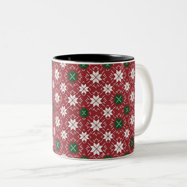 Scandinavian Fair Isle Christmas Edition 1 Två-Tonad Mugg (Framsida höger)
