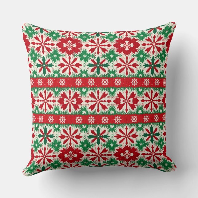Scandinavian Fair Isle Christmas Edition 2 Kudde (Baksida)