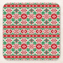 Scandinavian Fair Isle Christmas Edition 2 Underlägg Papper Kvadrat