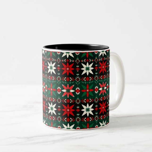 Scandinavian Fair Isle Christmas Edition 3 Två-Tonad Mugg (Framsida höger)